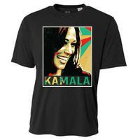 Madam President 2024 Kamala Harris Laughing Portrait Cooling Performance Crew T-Shirt