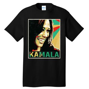 Madam President 2024 Kamala Harris Laughing Portrait Tall T-Shirt