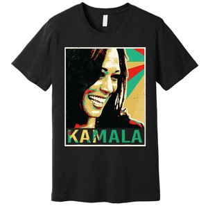 Madam President 2024 Kamala Harris Laughing Portrait Premium T-Shirt