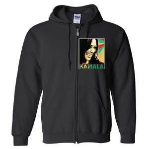 Madam President 2024 Kamala Harris Laughing Portrait Full Zip Hoodie