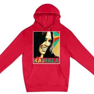 Madam President 2024 Kamala Harris Laughing Portrait Premium Pullover Hoodie