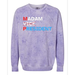 Madam President 2024 Kamala Harris Colorblast Crewneck Sweatshirt