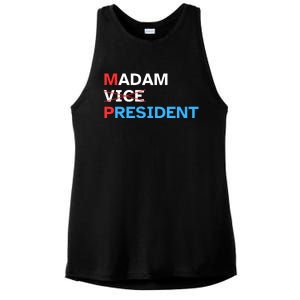 Madam President 2024 Kamala Harris Ladies PosiCharge Tri-Blend Wicking Tank