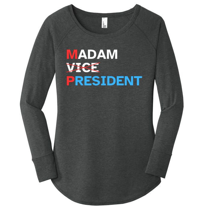 Madam President 2024 Kamala Harris Women's Perfect Tri Tunic Long Sleeve Shirt