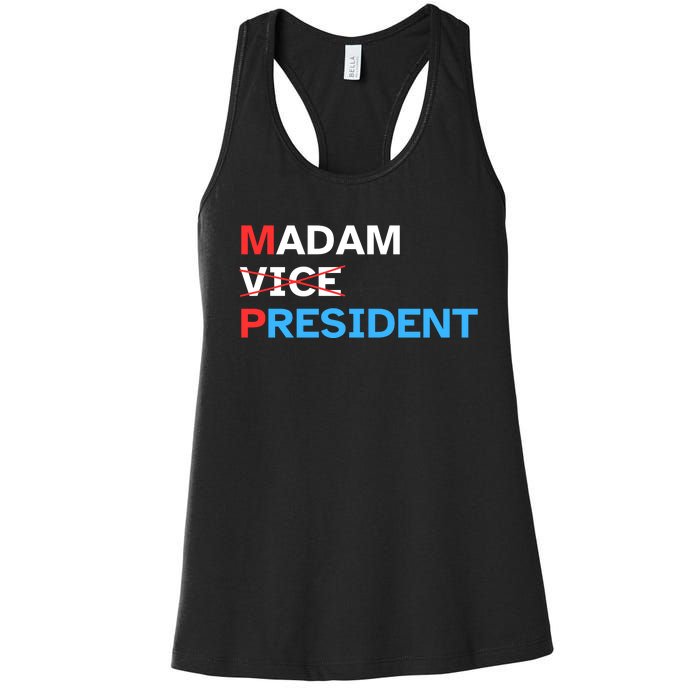 Madam President 2024 Kamala Harris Women's Racerback Tank