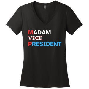 Madam President 2024 Kamala Harris Women's V-Neck T-Shirt