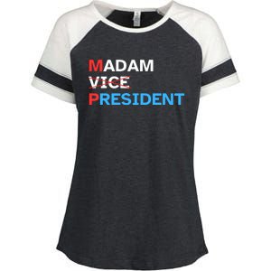 Madam President 2024 Kamala Harris Enza Ladies Jersey Colorblock Tee