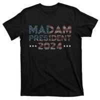 Madam President 2024 Pro Kamala Harris Retro Vintage Flag T-Shirt