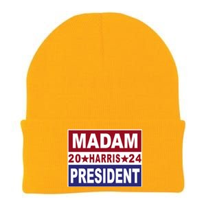 Madam President 2024 Patriotic Print Knit Cap Winter Beanie