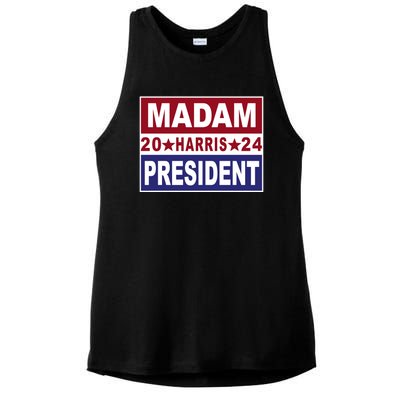 Madam President 2024 Patriotic Print Ladies PosiCharge Tri-Blend Wicking Tank