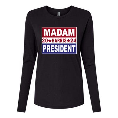 Madam President 2024 Patriotic Print Womens Cotton Relaxed Long Sleeve T-Shirt