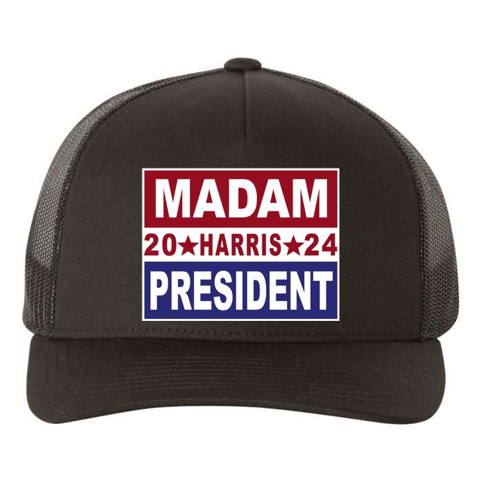 Madam President 2024 Patriotic Print Yupoong Adult 5-Panel Trucker Hat