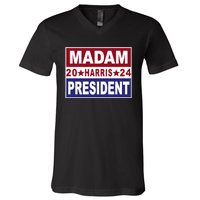 Madam President 2024 Patriotic Print V-Neck T-Shirt