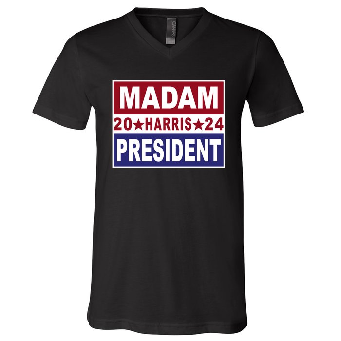 Madam President 2024 Patriotic Print V-Neck T-Shirt