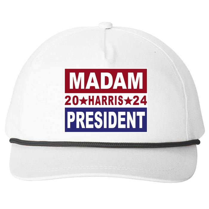 Madam President 2024 Patriotic Print Snapback Five-Panel Rope Hat