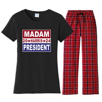 Madam President 2024 Patriotic Print Women's Flannel Pajama Set