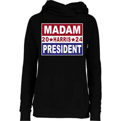 Madam President 2024 Patriotic Print Womens Funnel Neck Pullover Hood