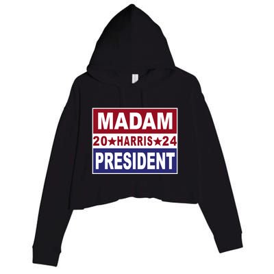 Madam President 2024 Patriotic Print Crop Fleece Hoodie