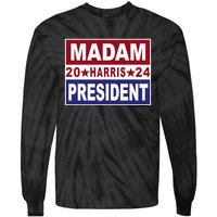 Madam President 2024 Patriotic Print Tie-Dye Long Sleeve Shirt