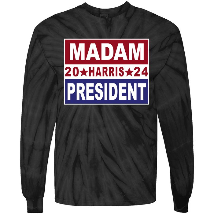 Madam President 2024 Patriotic Print Tie-Dye Long Sleeve Shirt