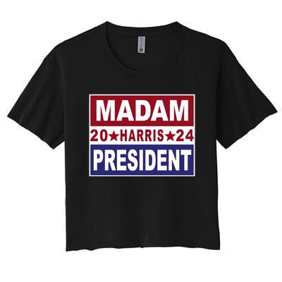 Madam President 2024 Patriotic Print Women's Crop Top Tee