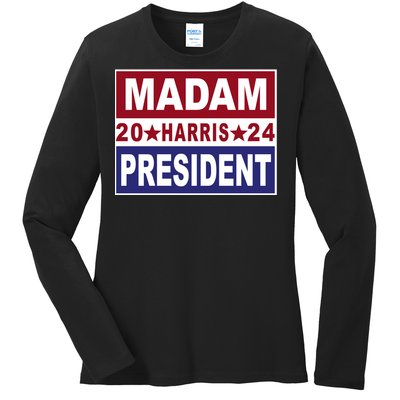 Madam President 2024 Patriotic Print Ladies Long Sleeve Shirt