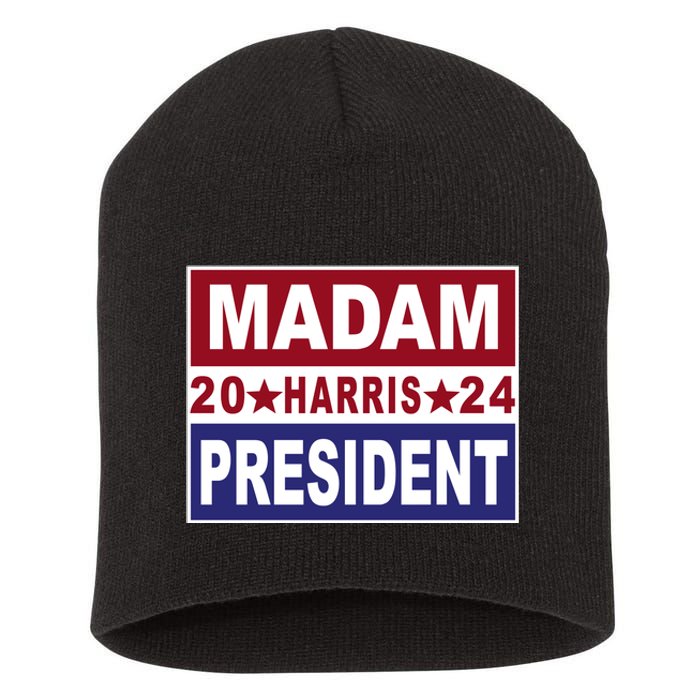 Madam President 2024 Patriotic Print Short Acrylic Beanie