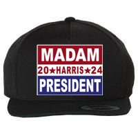 Madam President 2024 Patriotic Print Wool Snapback Cap