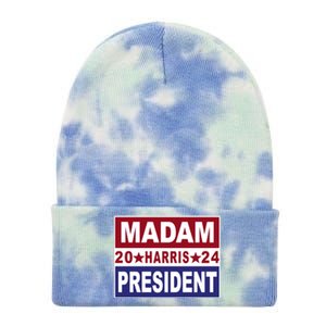 Madam President 2024 Patriotic Print Tie Dye 12in Knit Beanie