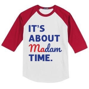 Madam President 2024 Its About Madam Time Kids Colorblock Raglan Jersey