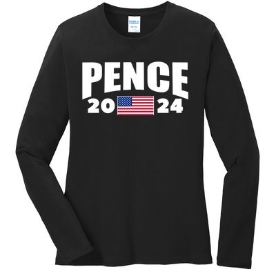 Mike Pence 2024 American Presidential Election 2024 USA Ladies Long Sleeve Shirt