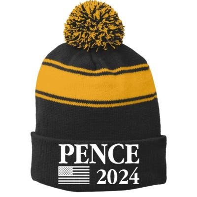 Mike Pence 2024 Stripe Pom Pom Beanie