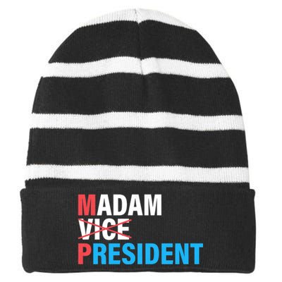 Madam President 2024 Striped Beanie with Solid Band