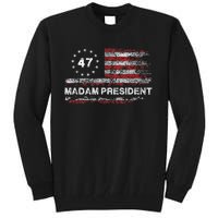 Madam President 47 2024 Us Flag Vintage Tall Sweatshirt