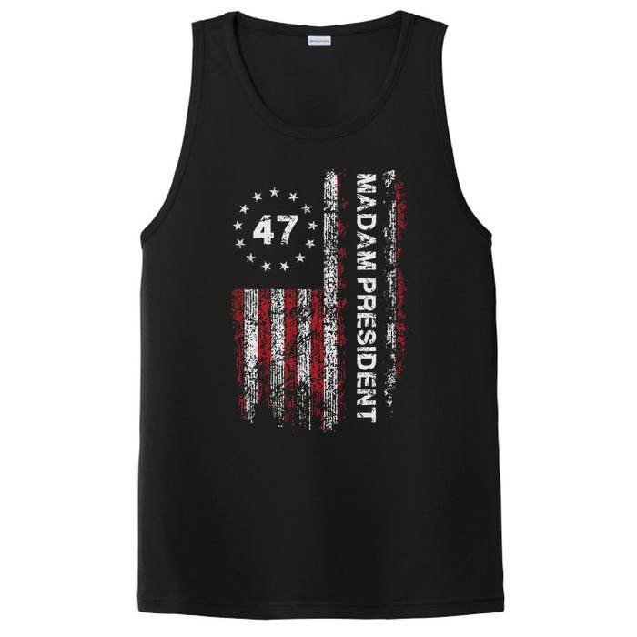 Madam President 47 2024 Us Flag Vintage Harris 2024 PosiCharge Competitor Tank