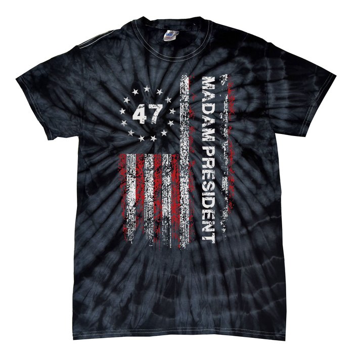 Madam President 47 2024 Us Flag Vintage Harris 2024 Tie-Dye T-Shirt