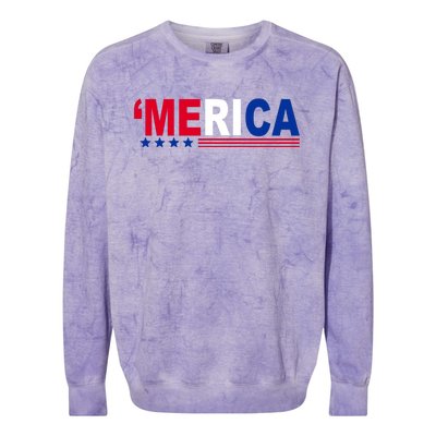 Merica Patriotic 4th Of July Colorblast Crewneck Sweatshirt