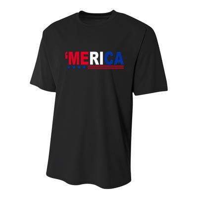 Merica Patriotic 4th Of July Youth Performance Sprint T-Shirt