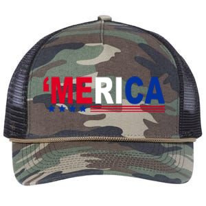 Merica Patriotic 4th Of July Retro Rope Trucker Hat Cap