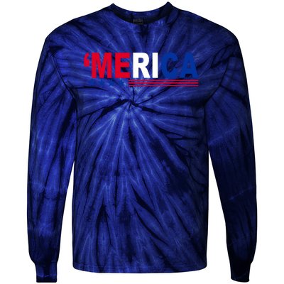 Merica Patriotic 4th Of July Tie-Dye Long Sleeve Shirt