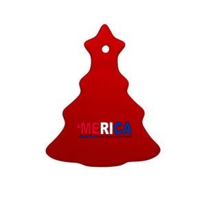 Merica Patriotic 4th Of July Ceramic Tree Ornament