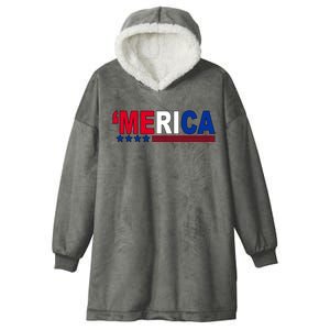 Merica Patriotic 4th Of July Hooded Wearable Blanket