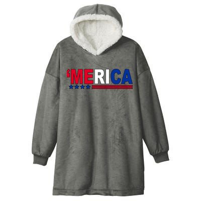Merica Patriotic 4th Of July Hooded Wearable Blanket