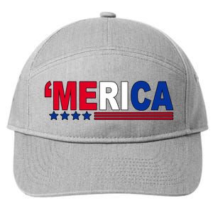 Merica Patriotic 4th Of July 7-Panel Snapback Hat