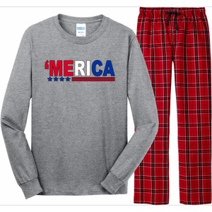 Merica Patriotic 4th Of July Long Sleeve Pajama Set