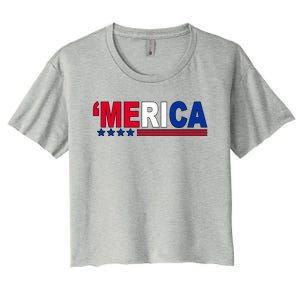 Merica Patriotic 4th Of July Women's Crop Top Tee