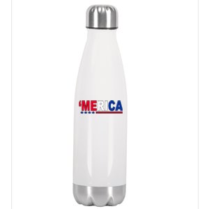 Merica Patriotic 4th Of July Stainless Steel Insulated Water Bottle