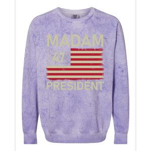 Madam President 47 Us Flag Kamala Harris 2024 Great Gift Colorblast Crewneck Sweatshirt