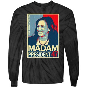 Madam President 47th President Vote Kamala Harris 2024 Tie-Dye Long Sleeve Shirt