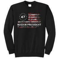 Madam President 47 2024 Us Flag Vintage Tall Sweatshirt